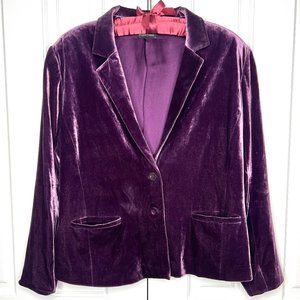Eileen Fisher Purple Velvet Blazer in XL